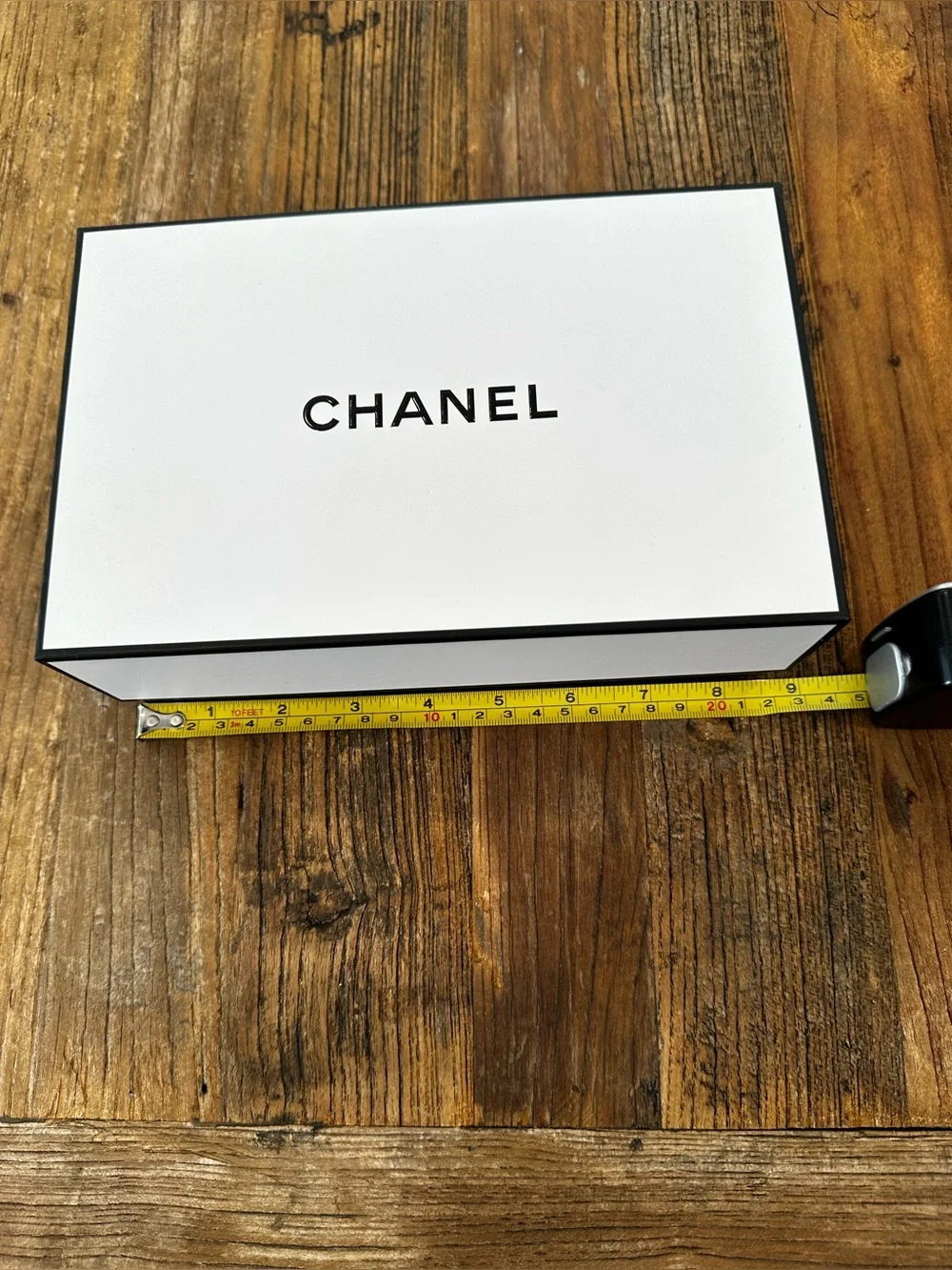 CHANEL White Box with Black Logo and Trim